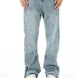 Rocco Zipper Flare Jeans
