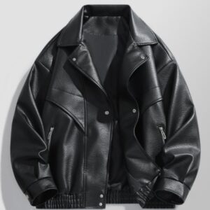 Men's Vintage faux Leather Jacket - Classic American Style, Comfortable Fit